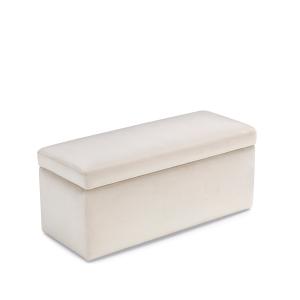 Banc rangement fabriqué en Italie en velours beige 110x45 c…