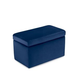 Banc rangement fabriqué en Italie en velours bleu 80x40 cm