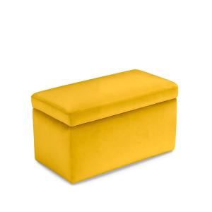 Banc rangement fabriqué en Italie en velours jaune 80x40 cm