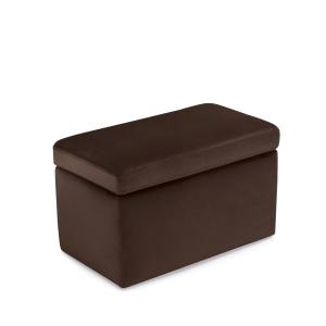 Banc rangement fabriqué en Italie en velours marron 80x40 c…