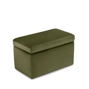 Banc rangement fabriqué en Italie en velours vert 80x40 cm