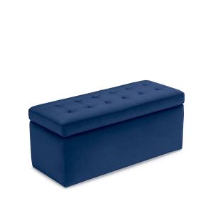 Banc rangement fabriqué en Italie matelassé en velours bleu…