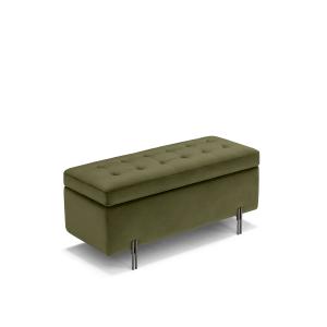 Banc rangement fabriqué en Italie matelassé en velours vert…