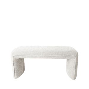 Banc rembourré en tissu bouclette L124cm - Blanc