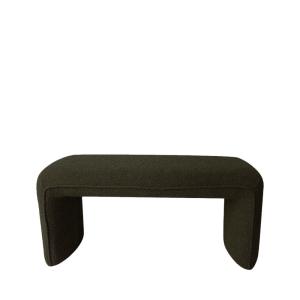 Banc rembourré en tissu bouclette L124cm - Vert kaki