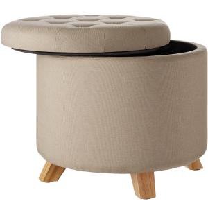 Banc Tabouret Coffre de rangement Rond Rembourré