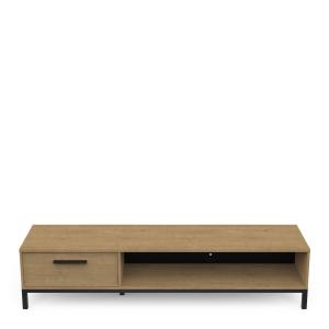 Banc TV 1 tiroir et 1 niche L183 cm - Effet Bois clair