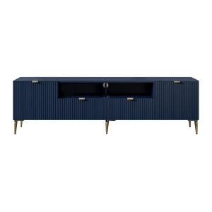 Banc TV effet bois bleu nuit