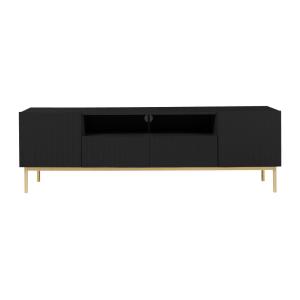 Banc TV effet bois noir