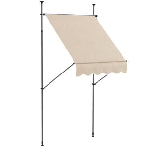 Banne autoportant auvent rétractable métal/polyester sable