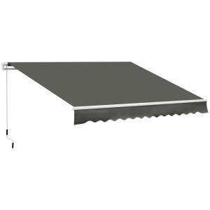 Banne rétractable manuel angle réglable alu polyester gris