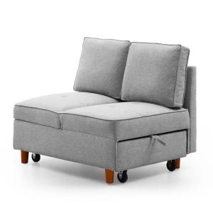 Banquette 2 places convertible tissu gris