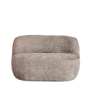 Banquette 2 places en tissu bouclette - Taupe
