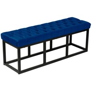 Banquette avec cadre en métal et assise en velours Bleu