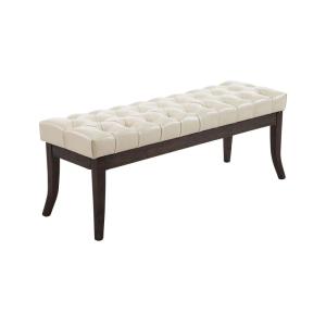 Banquette avec pieds en bois assise en pvc et synthetique C…