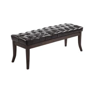 Banquette avec pieds en bois assise en pvc et synthetique M…