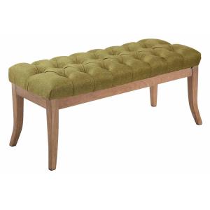 Banquette avec pieds en bois assise en tissu Vert