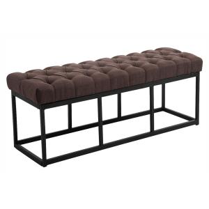 Banquette avec pieds en métal assise en tissu Marron