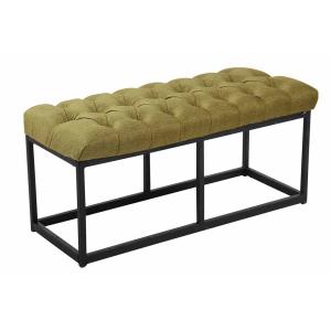 Banquette avec pieds en Métal assise en tissu Vert