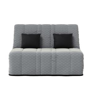 Banquette bz avec 2 coussins offerts tissu gris à motifs 14…