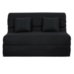 Banquette bz convertible 2 places tissu noir