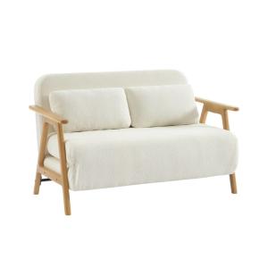 Banquette canapé convertible 2 places bouclette texturée cr…