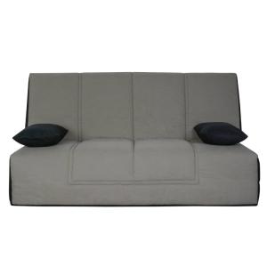 Banquette clic clac convertible 2 places tissu coton gris
