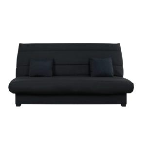 Banquette clic clac convertible 2 places tissu pearl noir