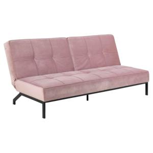Banquette convertible 3 places 198 cm en velours rose clair…