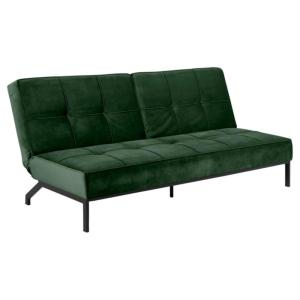 Banquette convertible 3 places 198 cm en velours vert foncé…