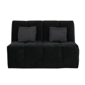 Banquette convertible bz 2/3 places tissu coton noir