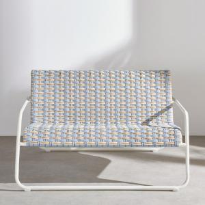 Banquette de jardin 2 places en acier coloris argile et rés…