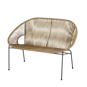 Banquette de jardin 2 places en résine recyclée imitation r…