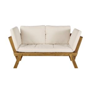 Banquette de jardin modulable 3 places en acacia et coussin…