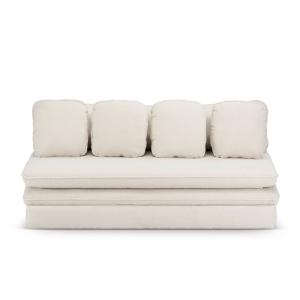 Banquette en tissu bouclette 3 places grège