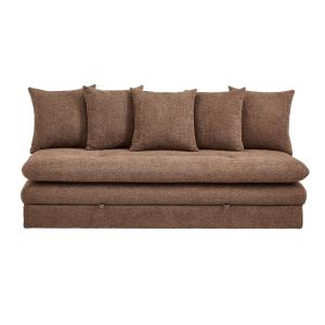 Banquette en tissu bouclette 3 places marron