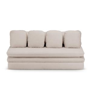 Banquette en tissu bouclette 3 places taupe