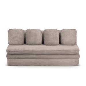 Banquette en velours côtelé 3 places grège