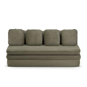 Banquette en velours côtelé 3 places vert