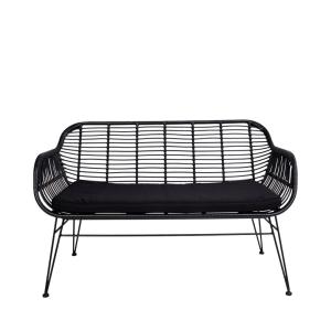Banquette indoor/outdoor aspect rotin et métal avec coussin…