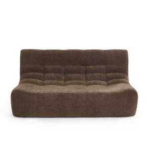 Banquette modulable 2 places tissu chenille marron