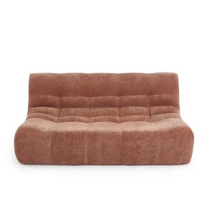 Banquette modulable 2 places tissu chenille terracotta