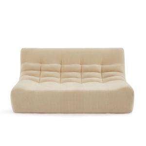 Banquette modulable 2 places velours beige