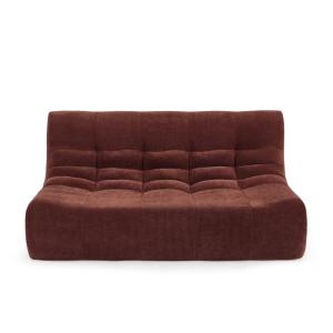 Banquette modulable 2 places velours bordeaux