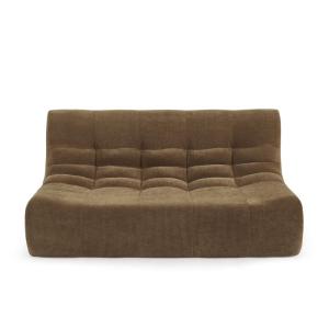 Banquette modulable 2 places velours marron
