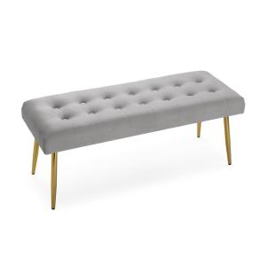 Banquette pied de lit en polyester gris