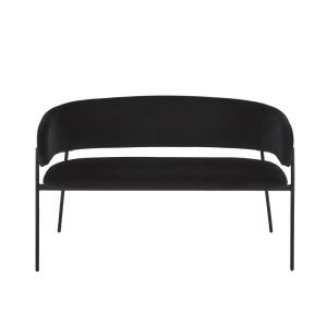 Banquette professionnelle 2 places en velours recyclé noir