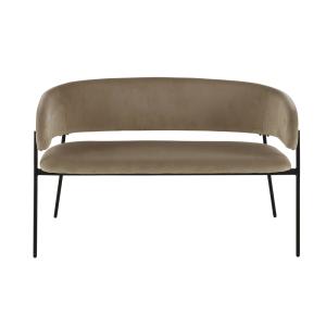 Banquette professionnelle 2 places en velours recyclé taupe
