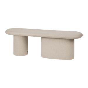 Banquette rembourrée en laine, beige