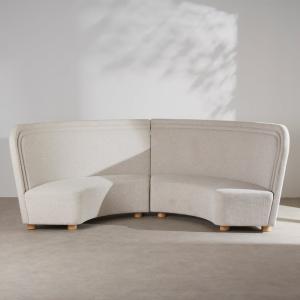 Banquette ronde professionnelle 3/4 places en textile beige…